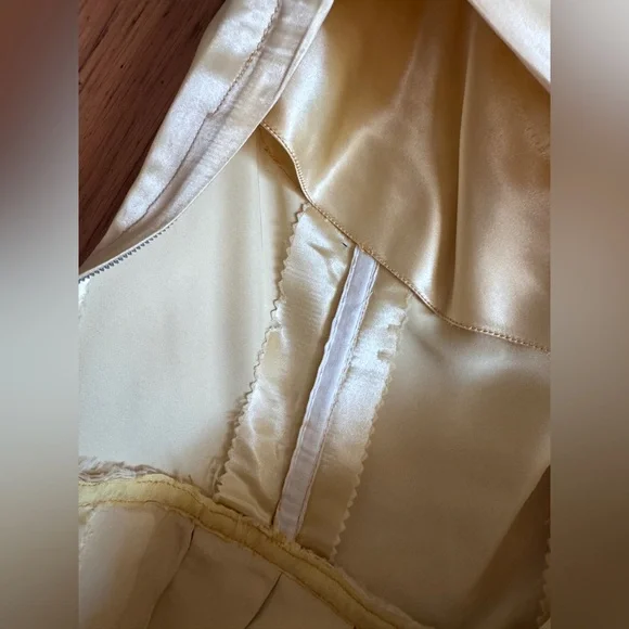 50s Vintage Yellow and Black Satin Prom Dress size Xs - Picture 11 of 11